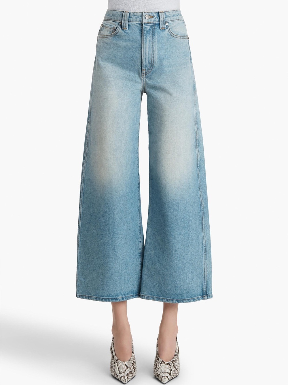 NWOT Khaite Women’s Delina Wide Leg Denim Jeans